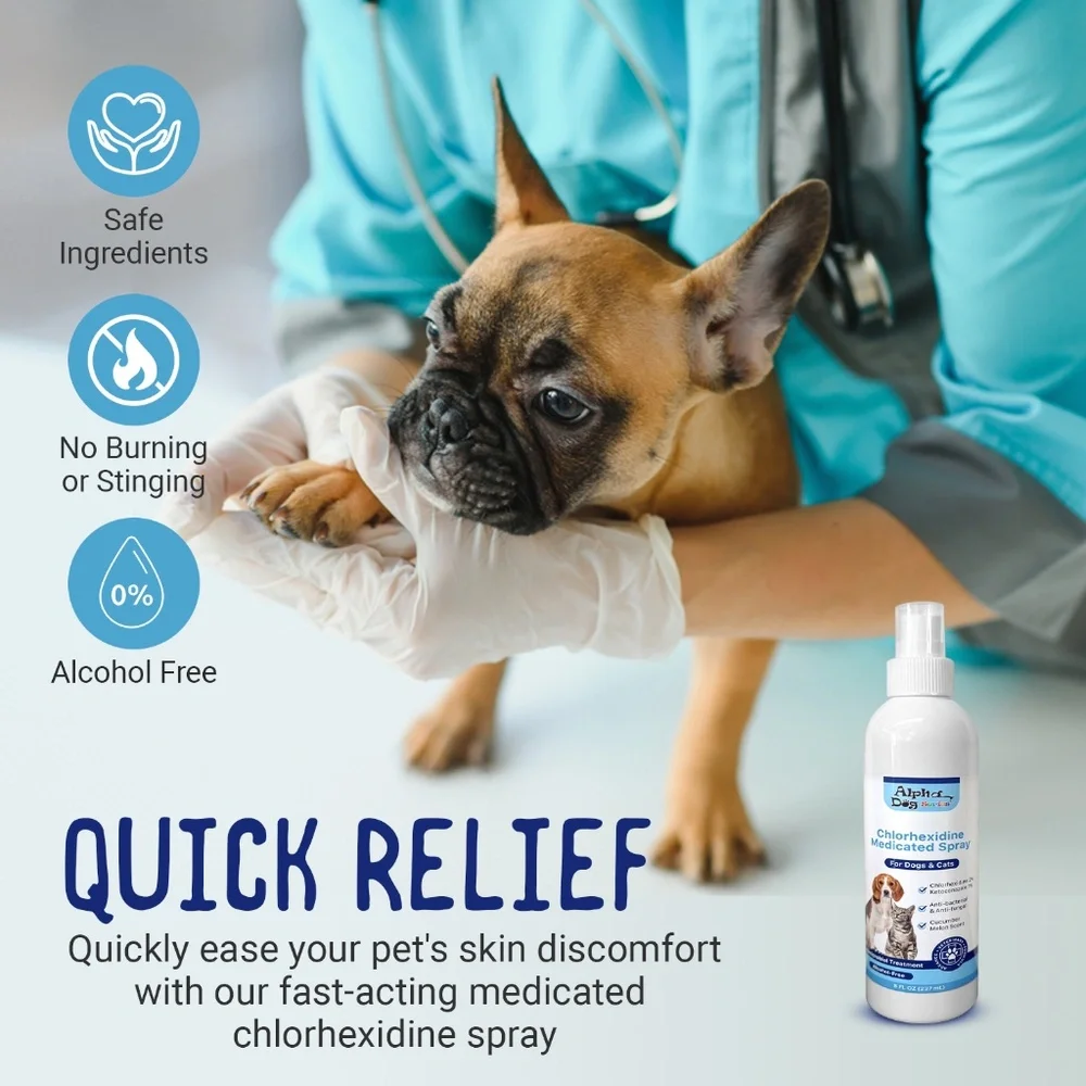 Alpha Dog Series Chlorhexidine Ketoconazole Anti Itch Hot Spot Relief Spray
